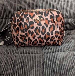 Kate Spade Chelsea Spotted Leopard Cosmetic Bag NWT